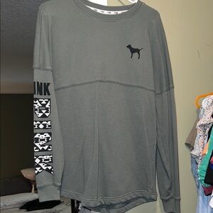 PINK Victoria's Secret Men's Olive Sweatshirt
